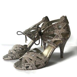 3 for $15 Christian Soriano Women's Snakeskin lace up Strappy Hi Heeled Sandals